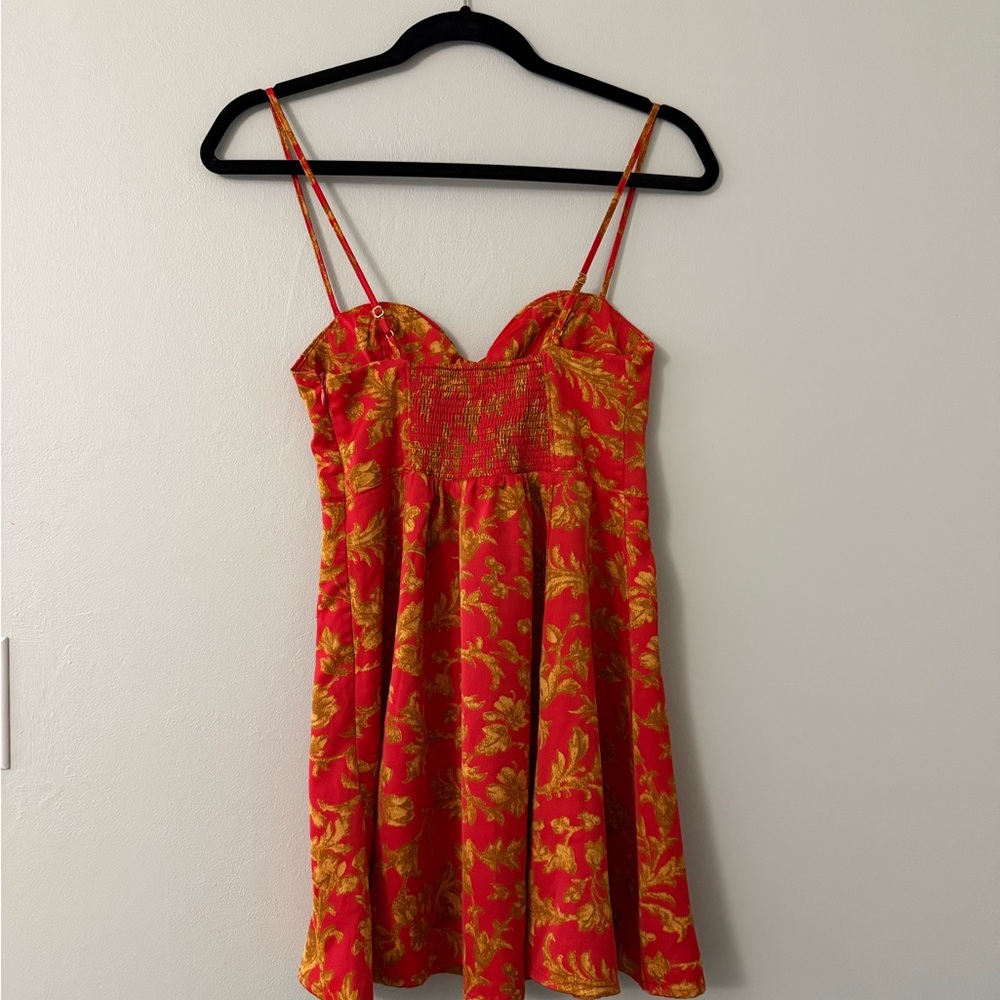 Red and Gold Floral Dress - Picture 5 of 7
